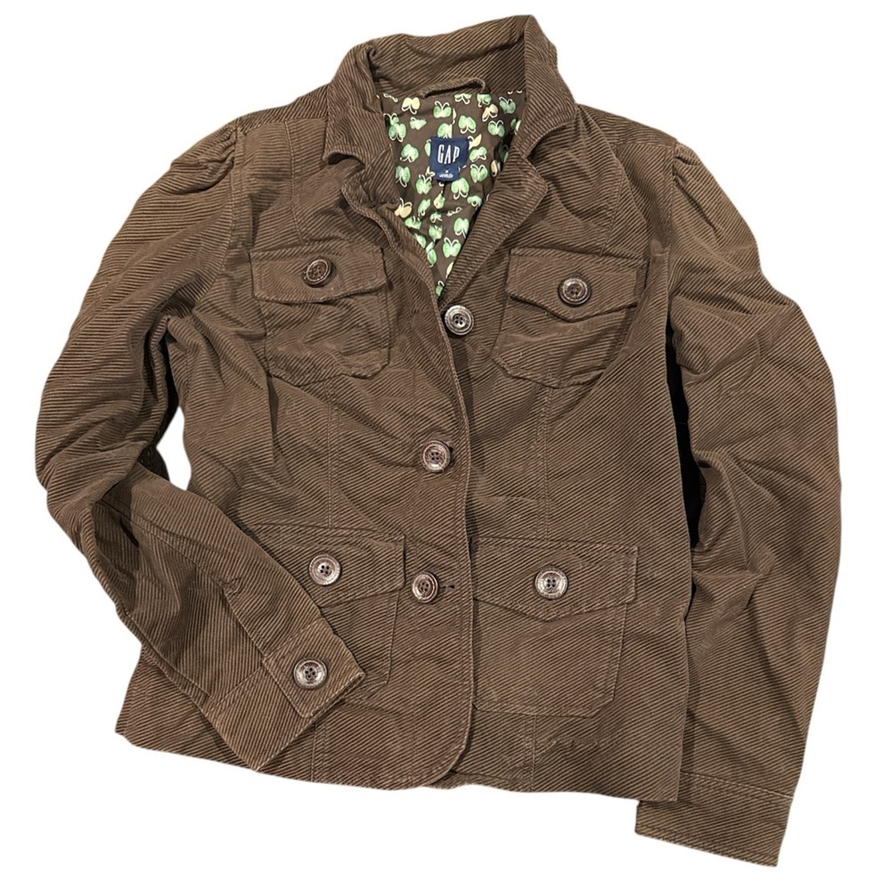Gap sz 8 women’s Corduroy Button-Front Blazer Jacket in Brown coat